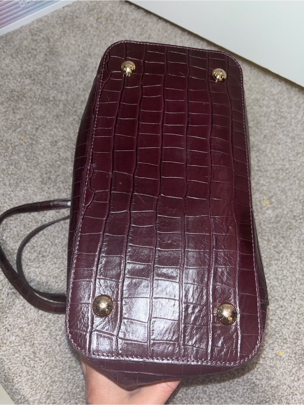 Michael Kors Croc Embossed leather Jet Set Travel Tote-Mulberry - Picture 5 of 11